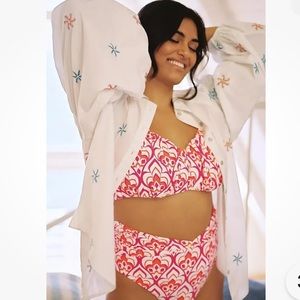 Maeve Anthropologie Embroidered Starfish Sequin Ocean Button Size Medium‎